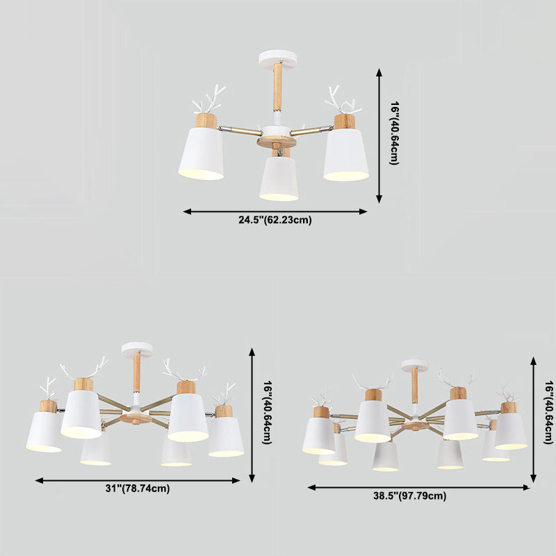 Moderne kreative makkaron Anhänger helle hölzerne geometrische Hanglampe mit Schmiedeeisenschatten