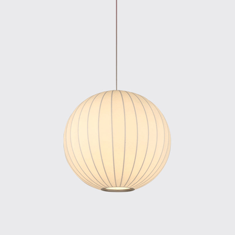 1-Light Fabric Hanging Ceiling Lights Modern Style White Ceiling Pendant Lighting