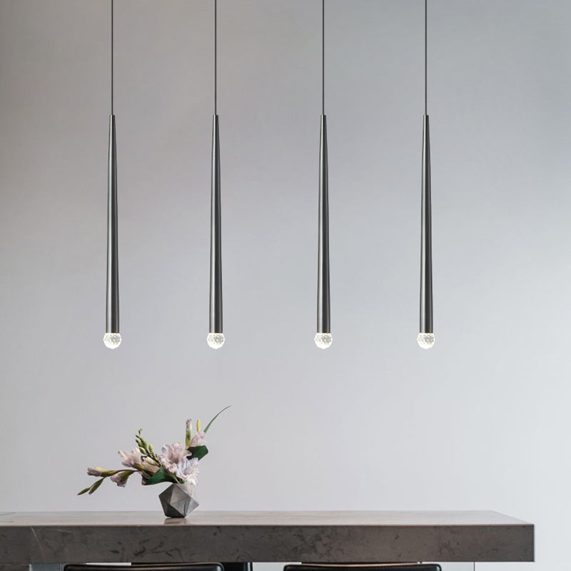 Lámpara de suspensión de techo cónico de estilo de cristal de estilo moderno