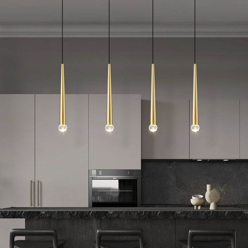 Lámpara de suspensión de techo cónico de estilo de cristal de estilo moderno