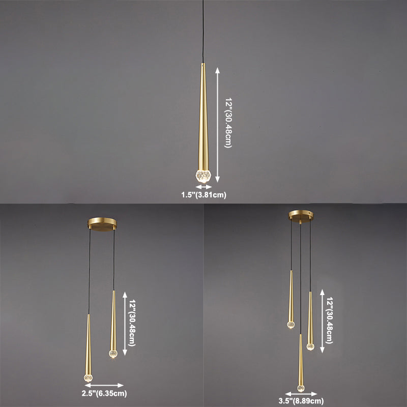 Lámpara de suspensión de techo cónico de estilo de cristal de estilo moderno