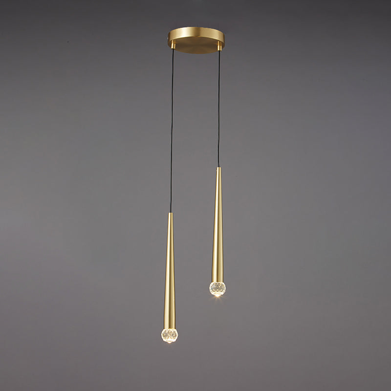 Lámpara de suspensión de techo cónico de estilo de cristal de estilo moderno