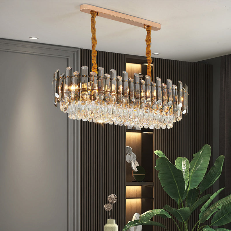 Lampadari moderni per sala da pranzo ovali apparecchi di illuminazione lampadario cristallino a 6 luci