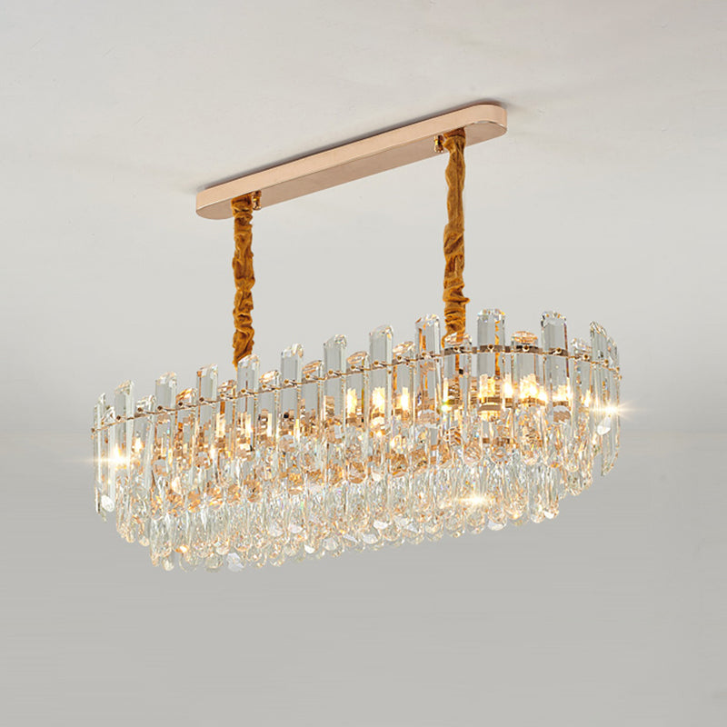 Lampadari moderni per sala da pranzo ovali apparecchi di illuminazione lampadario cristallino a 6 luci