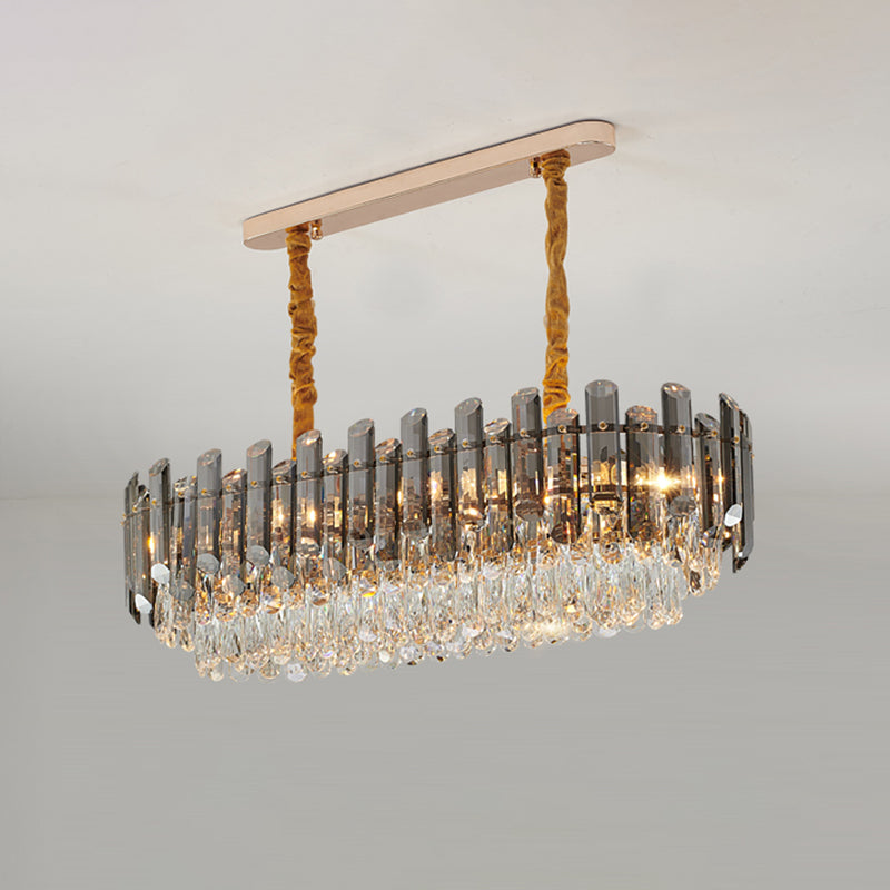 Lampadari moderni per sala da pranzo ovali apparecchi di illuminazione lampadario cristallino a 6 luci