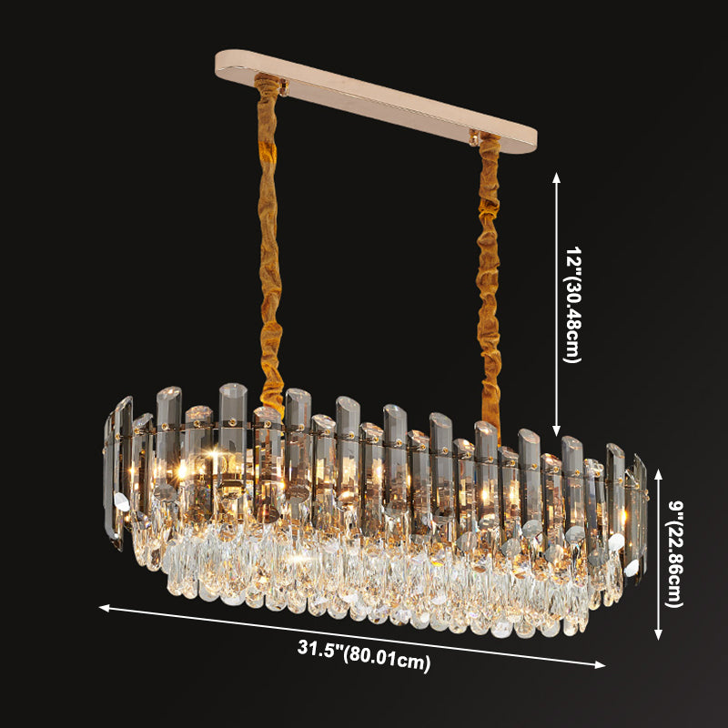 Lampadari moderni per sala da pranzo ovali apparecchi di illuminazione lampadario cristallino a 6 luci