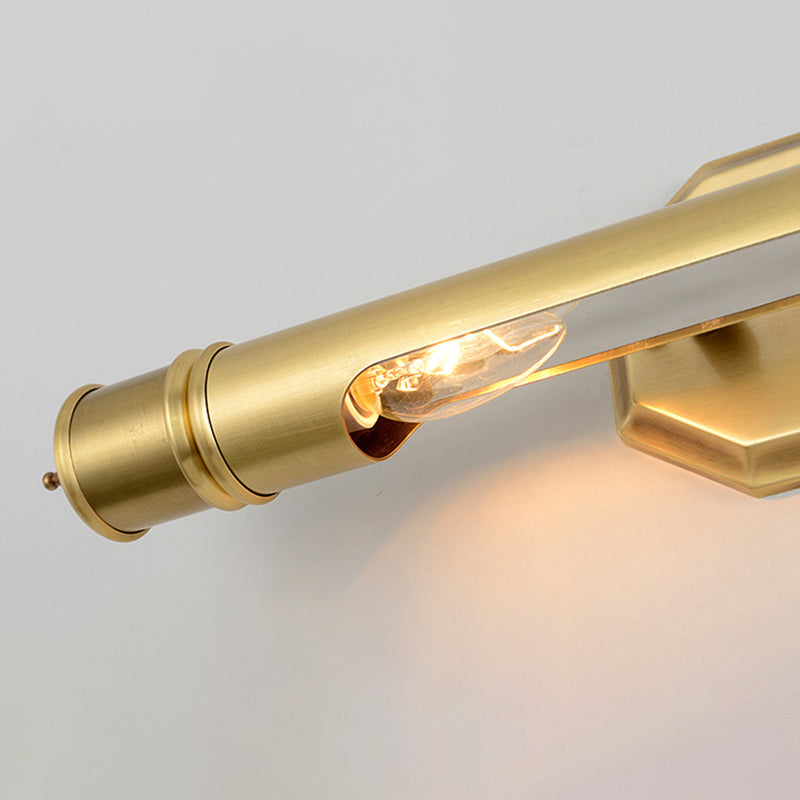 Sombra lineal de 1 luces matones posmoderno simple iluminación de pared espejo de estilo simple en oro