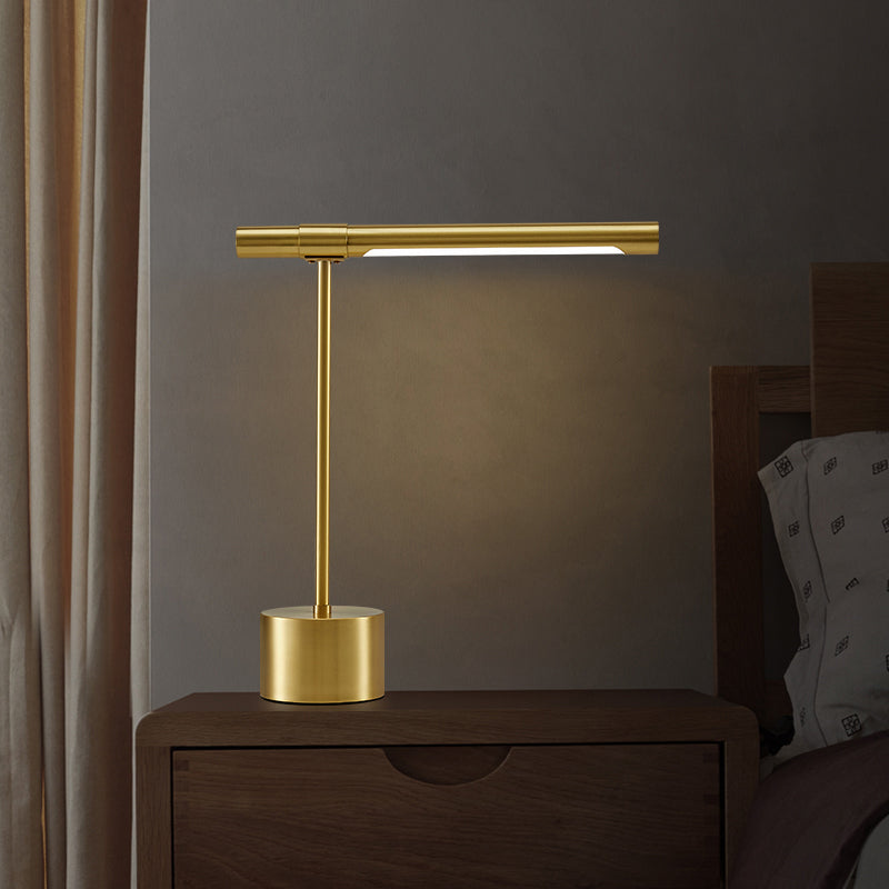 Linear Table Lamp Mid Century Modern Metal 1 Light Table Light in Gold