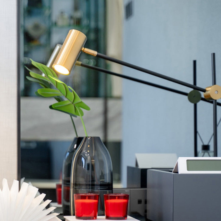 Cylinder Table Lamp Mid Century Modern Metal 1 Light Night Table Lamps