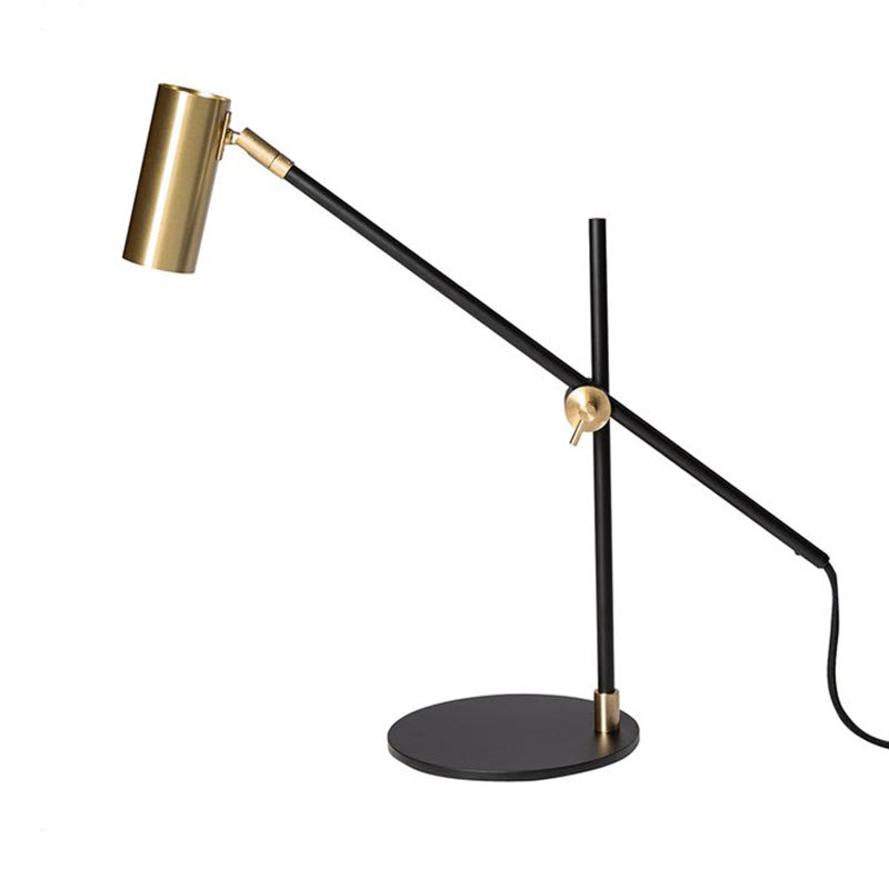 Cylinder Table Lamp Mid Century Modern Metal 1 Light Night Table Lamps