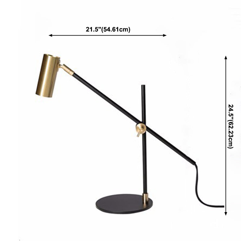 Cylinder Table Lamp Mid Century Modern Metal 1 Light Night Table Lamps