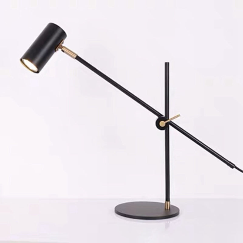 Cylinder Table Lamp Mid Century Modern Metal 1 Light Night Table Lamps