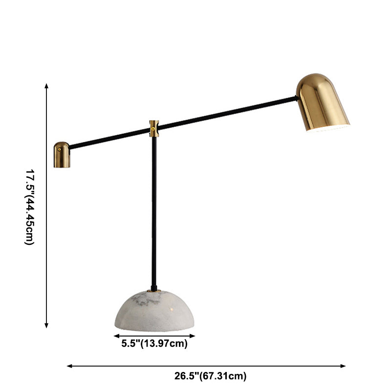 1 Light Bell Night Table Lamps Mid Century Modern Metal Table Light in Gold