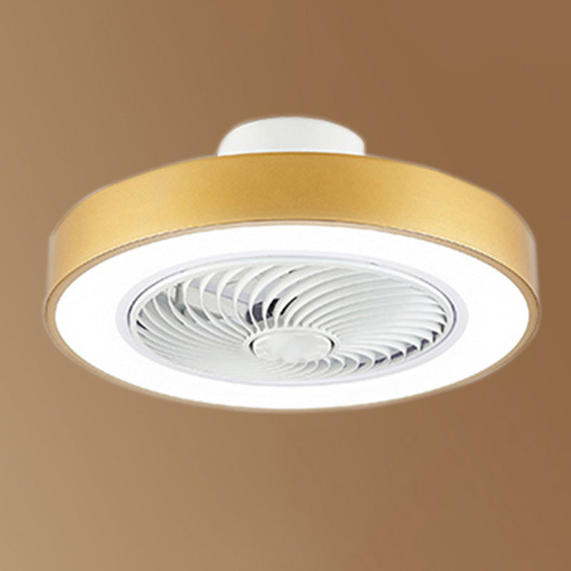 Moderne nordische LED -Makkaronendeckenvorrichtung Schmiedeeisen kreisförmige Deckenventilatoren mit Acrylschatten