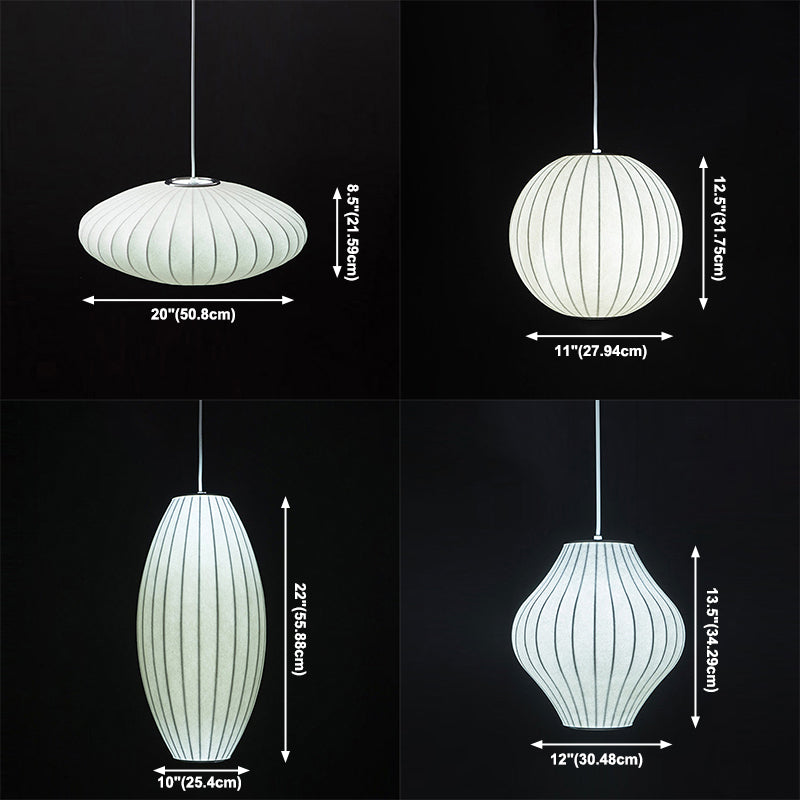 Stoff 1-Licht-Suspensionsbeleuchtung moderne weiße Decke Down Lampe