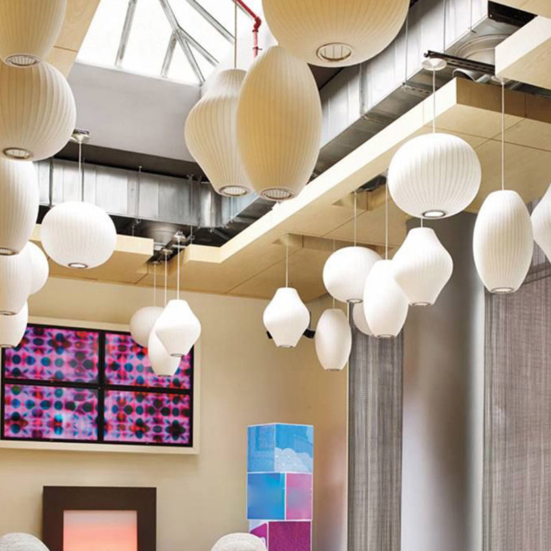 Stoff 1-Licht-Suspensionsbeleuchtung moderne weiße Decke Down Lampe