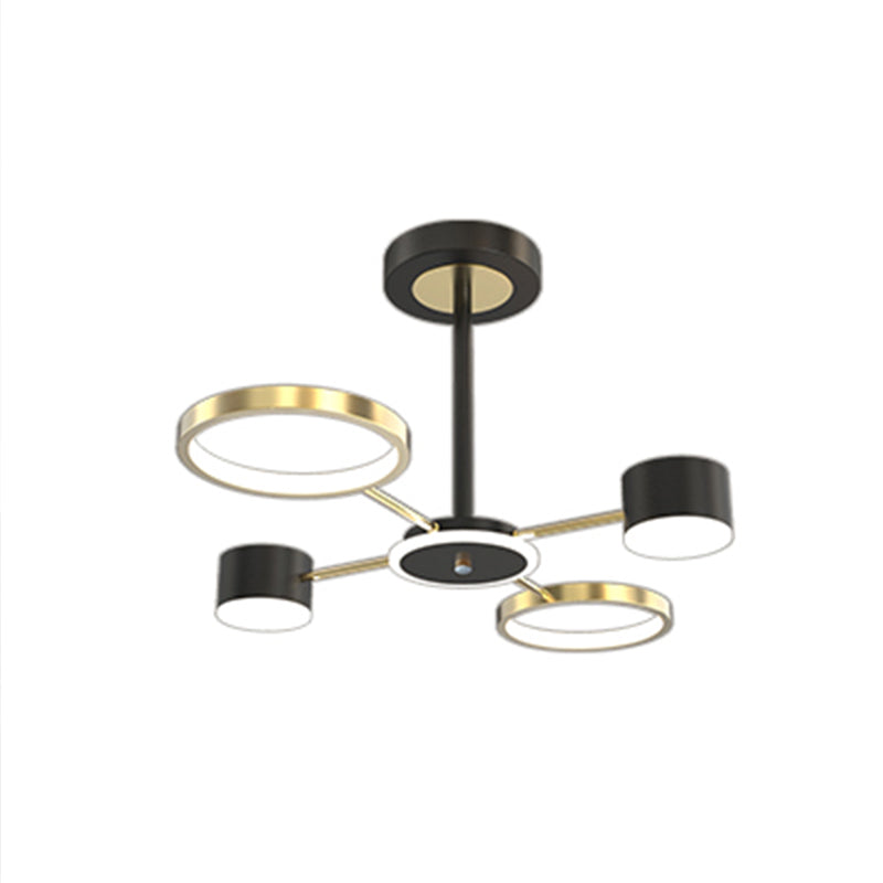 Araña contemporánea de metal redondeo de metal lámparas colgantes para dormitorio de sala de estar