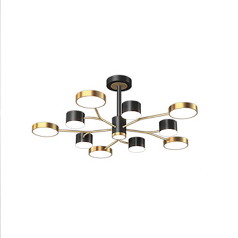 Araña contemporánea de metal redondeo de metal lámparas colgantes para dormitorio de sala de estar