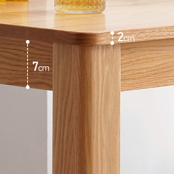 Table à manger en bois massif en chêne rectangle avec 4 jambes pour restaurant