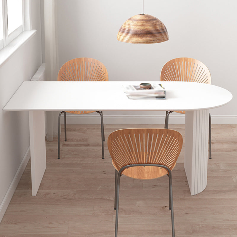 Contemporary Dining Table Pine Solid Wood Table with Double Pedestal for Home Kitchen Dinner