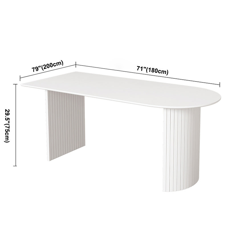 Contemporary Dining Table Pine Solid Wood Table with Double Pedestal for Home Kitchen Dinner