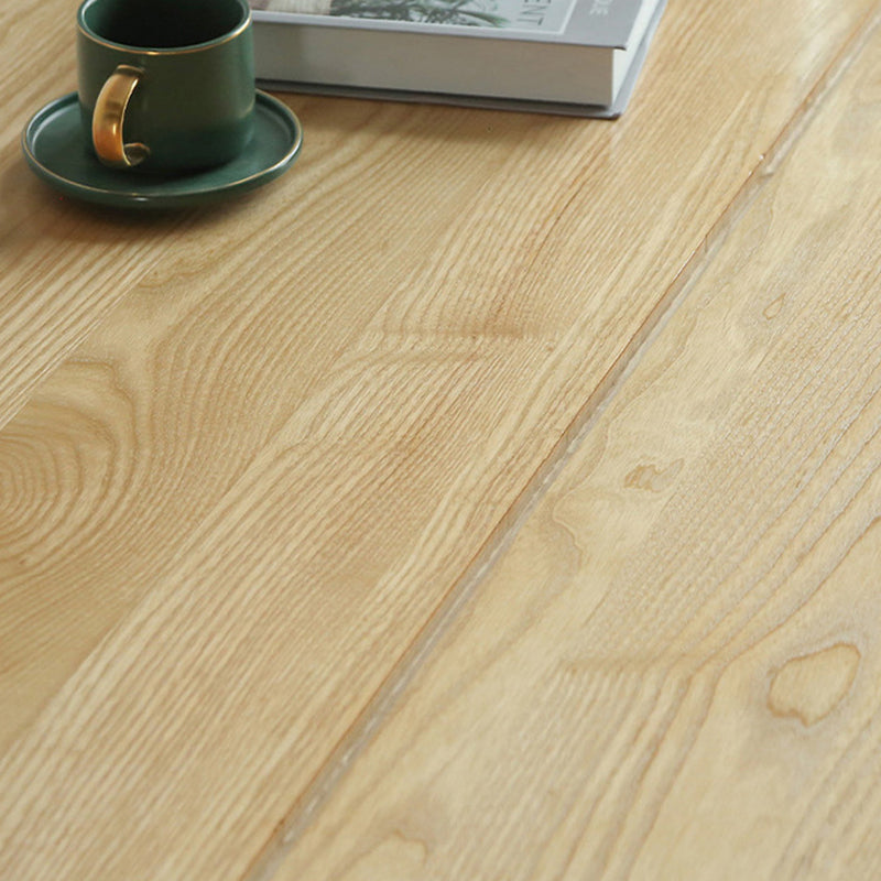 Mesa de comedor de madera de casas simples Mesa de comedor de forma rectangular con base de plástico doble