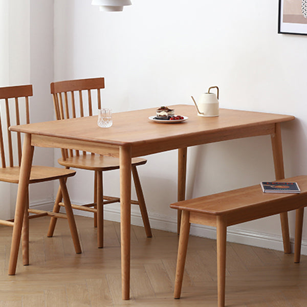 Zeitgenössischer Rechteck Esstisch Massives Holz Tisch mit 4 Bein zum Abendessen in der Küche zu Hause