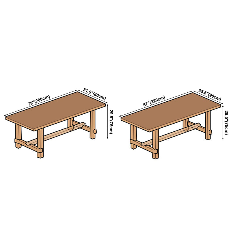 Rectangle Table Dining Table Simplicity Dinner Room Solid Wood Table with 4 Legs Base