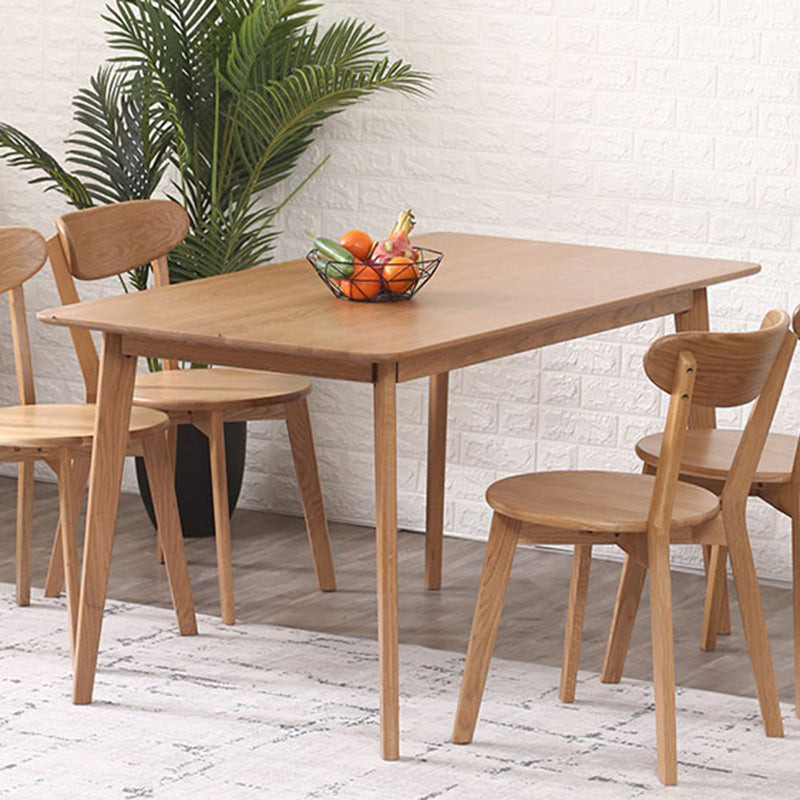 Table à manger rectangulaire contemporain table en bois massif en chêne avec 4 jambes pour le dîner de cuisine à la maison