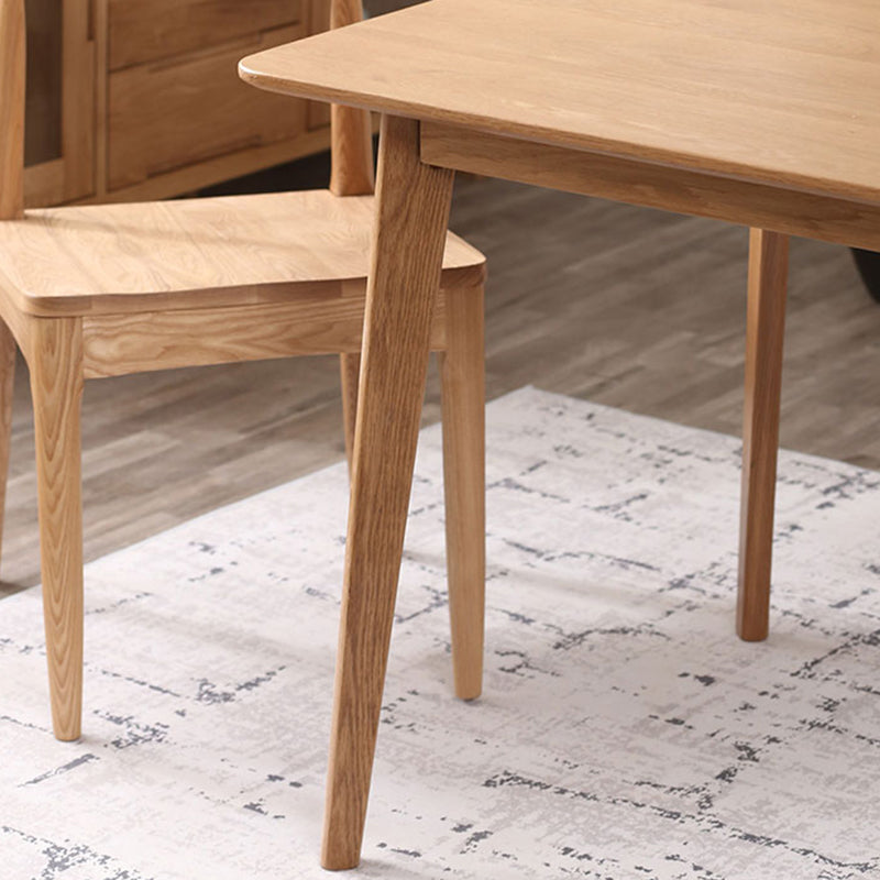 Table à manger rectangulaire contemporain table en bois massif en chêne avec 4 jambes pour le dîner de cuisine à la maison