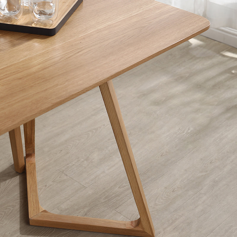Tavolo da pranzo rettangolo contemporaneo tavolo in legno massiccio di quercia con doppio piedistallo