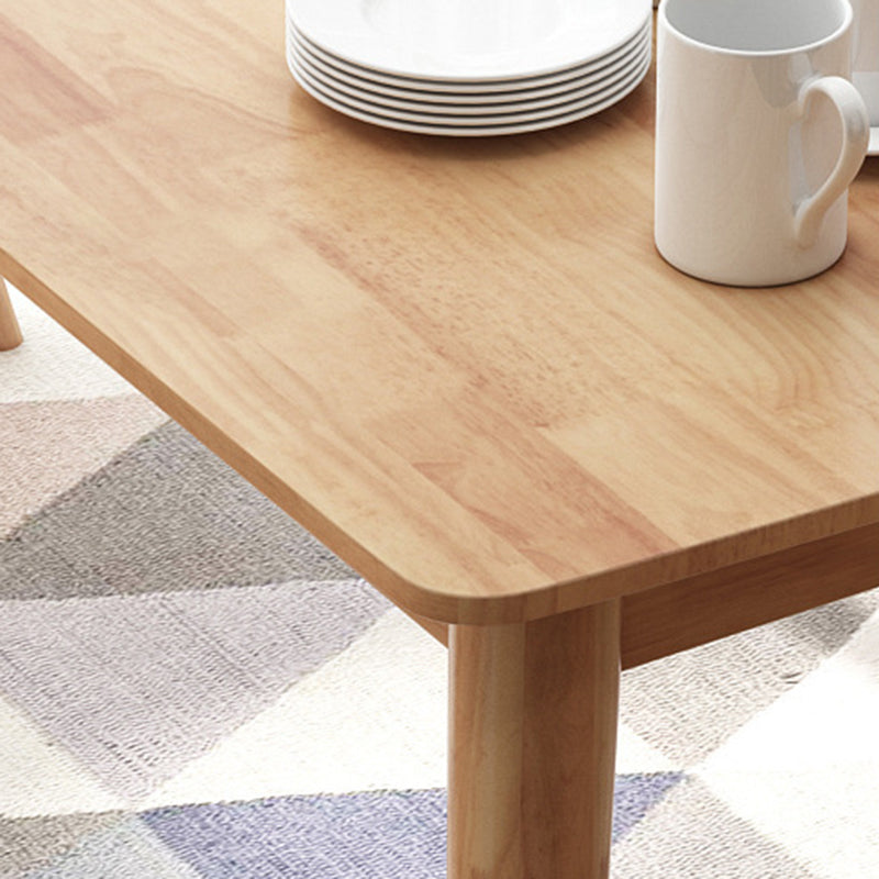 Mesa de comedor de madera sólida de 54 "L 4 Piernas Mesa de forma del rectángulo base en estilo moderno