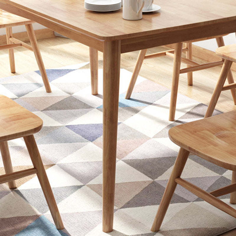 Mesa de comedor de madera sólida de 54 "L 4 Piernas Mesa de forma del rectángulo base en estilo moderno