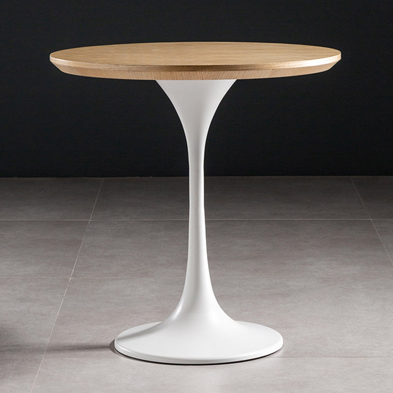 Contemporary Round Dining Table Pine Solid Wood Table with Tulip Base for Home Kitchen Dinner