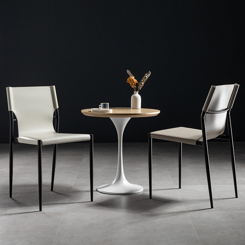 Contemporary Round Dining Table Pine Solid Wood Table with Tulip Base for Home Kitchen Dinner