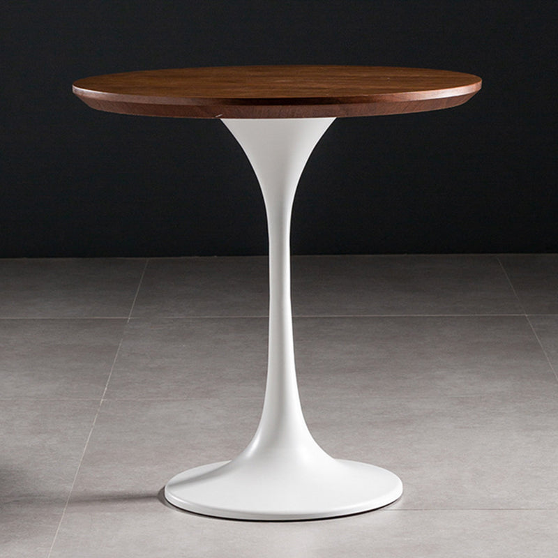 Contemporary Round Dining Table Pine Solid Wood Table with Tulip Base for Home Kitchen Dinner