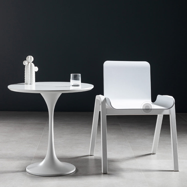 Contemporary Round Dining Table Pine Solid Wood Table with Tulip Base for Home Kitchen Dinner
