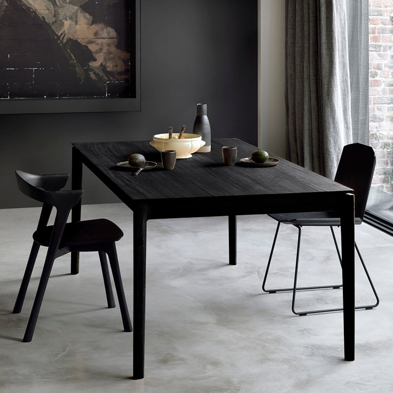 Tavolo da pranzo in legno massiccio nero moderno tavolo da pranzo cucina rettangolo con 4 gambe