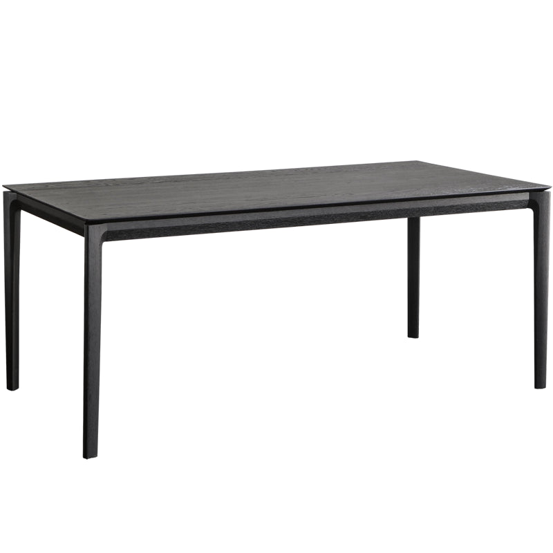 Tavolo da pranzo in legno massiccio nero moderno tavolo da pranzo cucina rettangolo con 4 gambe