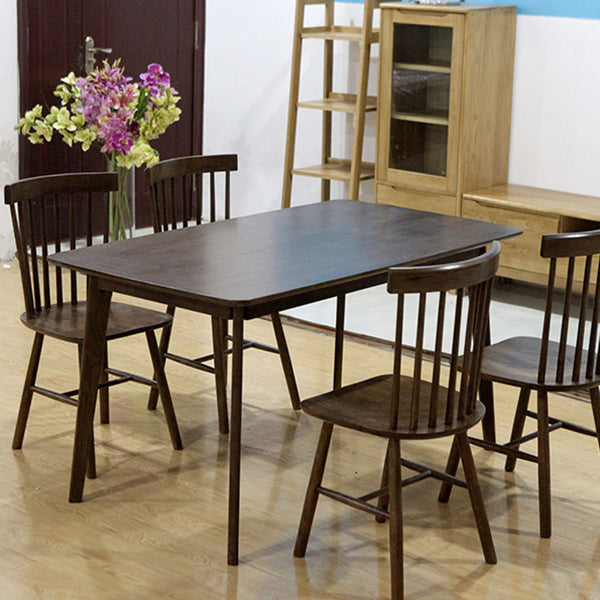 Table à manger rectangle table de restauration moderne table en bois massif avec base de 4 jambes
