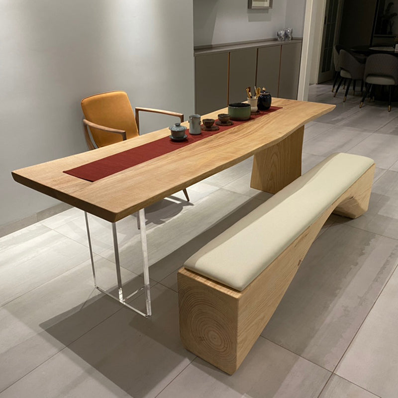 Mesa de comedor informal rectángulo Mesa de madera de madera fija de madera sólida de pino