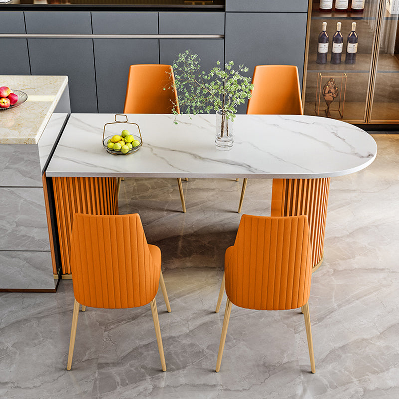 Metaal eigentijdse gratis vorm eettafel gesinterde stenen tafel voor keuken en eetkamer