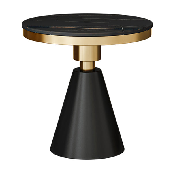Mesa de comedor de piedra sinterizada de estilo moderno con base de pedestal