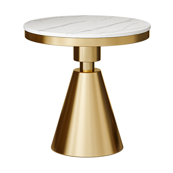 Mesa de comedor de piedra sinterizada de estilo moderno con base de pedestal