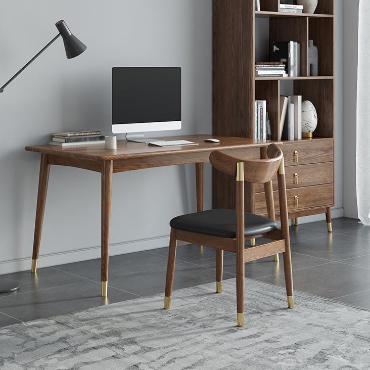 Contemporary Standard Brown Dining Table Solid Wood Rectangle Dining Table for Kitchen