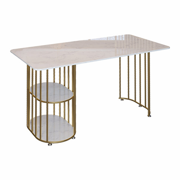 Mesa de comedor rectangular contemporáneo de metal Mesa de piedra sinterizada para cocina y comedor