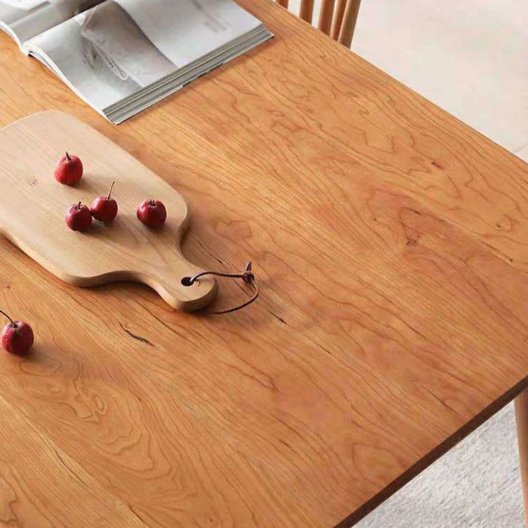 Mesa de comedor rectangular moderna mesa de madera maciza con 4 patas para la cena de cocina en casa