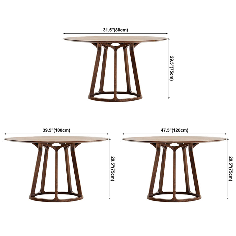 Round Pedestal Table Stone Dining Room Home Furniture with Pine Solid Wood