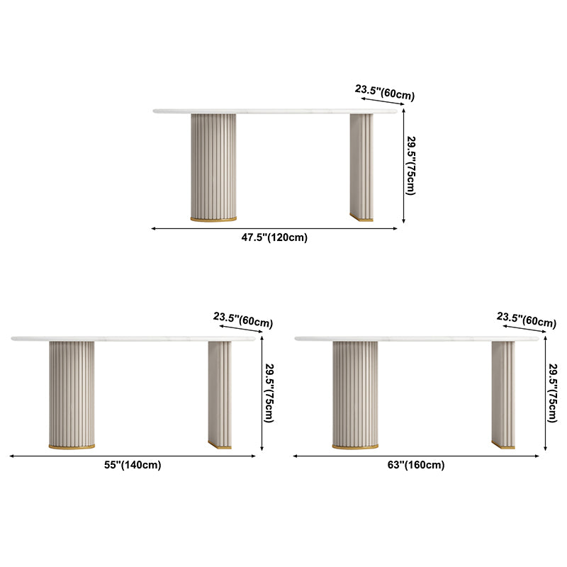 Table à manger ovale contemporaine en métal