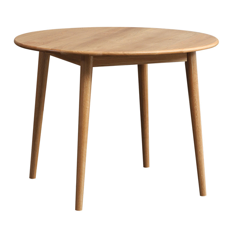 Modern Style Solid Wood Dining Table Round Table with 4 Legs for Coffee Shop